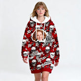 Custom Respectfully Middle Finger Blanket Hoodie – Personalized Photo & Name